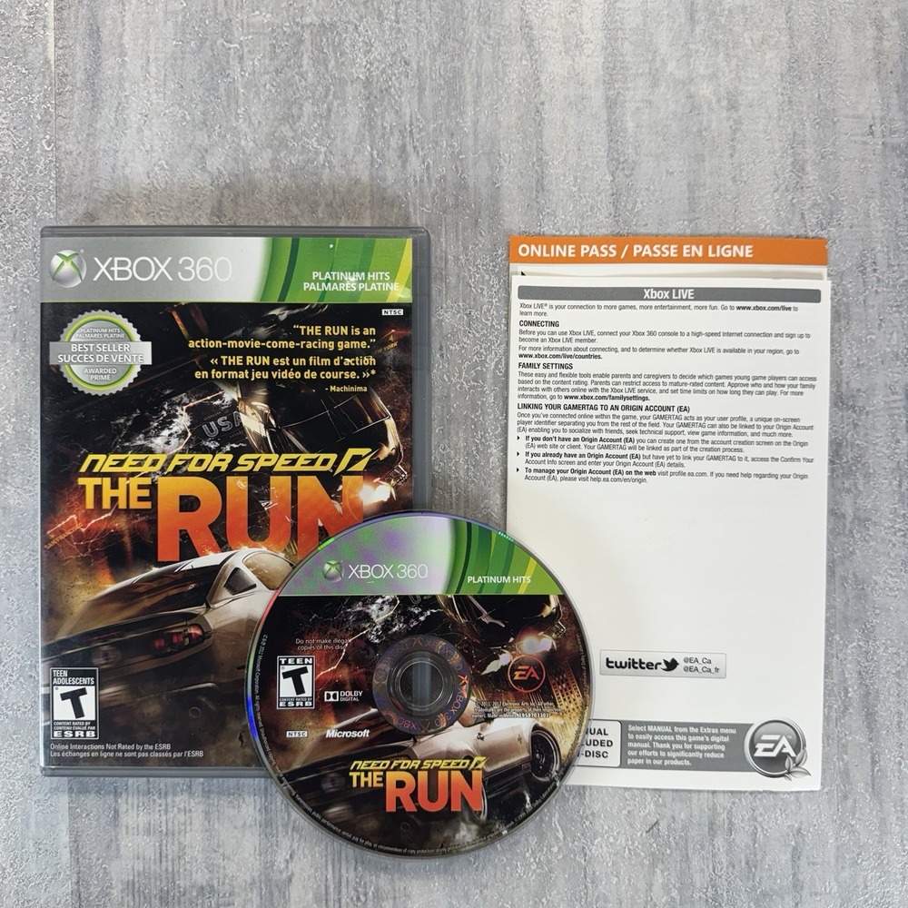 Need for Speed The Run Limited Edition (Xbox 360, 2011) Complete CIB - Tested!